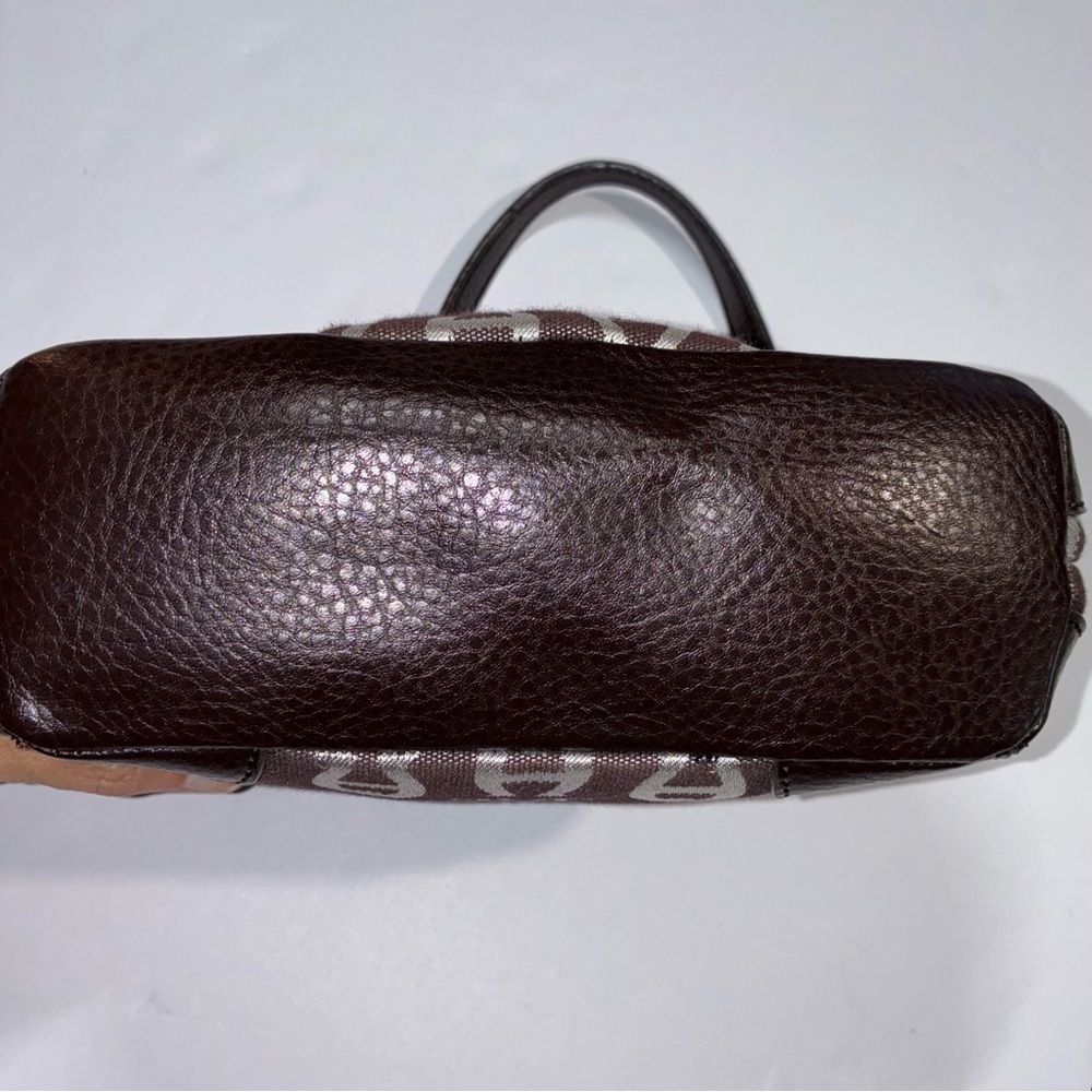 Vintage 90s Etienne Aigner Shoulder Bag Purse Jacquard Logo Leather Brown - Picture 3 of 10